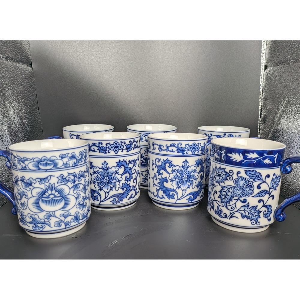 Vintage Bombay Co Asian Garden Coffee Mug Set of 7